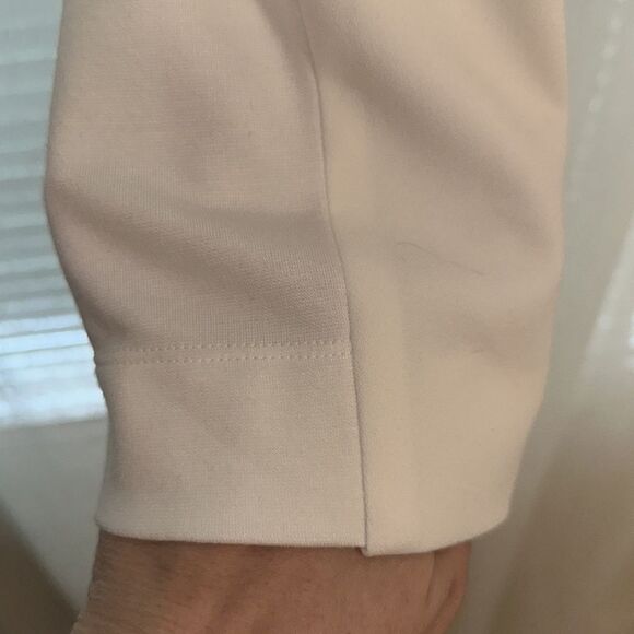 BCBG L Off-White Profesional Crop Asymmetrical Open Front Blazer Jacket - Picture 5 of 10